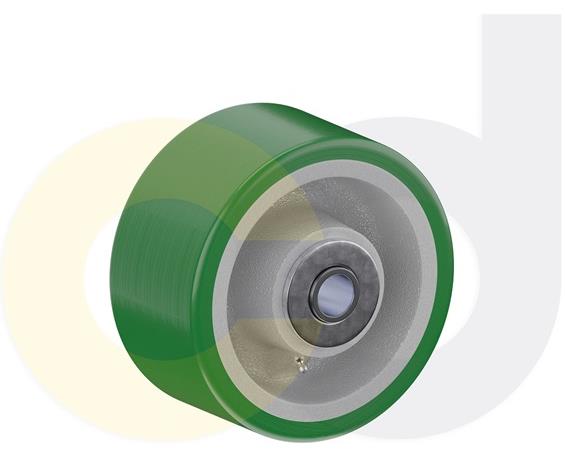 ZINC PLATED KINGPINLESS CASTERS- POLY ON CAST IRON WHEELS