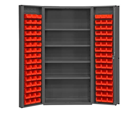 HEAVY DUTY ALL-WELDED BIN &amp; SHELF 14 GA. STEEL STORAGE CABINETS