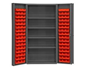 HEAVY DUTY ALL-WELDED BIN &amp; SHELF 14 GA. STEEL STORAGE CABINETS