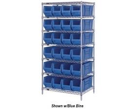 CHROME WIRE SHELVING UNITS WITH HULK CONTAINERS
